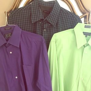 🍇🥝THREE LONG SLEEVED BUTTON DOWN DRESS SHIRTS